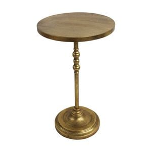 Lvd Gold Metal Occasional/side Table Home & Living Decor 35x35x60cm