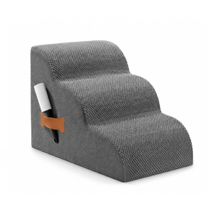 Provecta 3 Step Grey Memory Foam Pet Stairs With Washable Cover