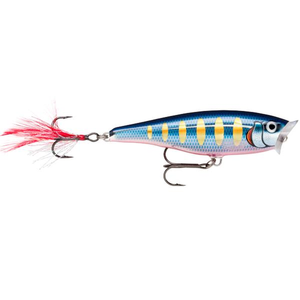 Rapala Skitter Pop 7cm Topwater Hard Body Fishing Lure Striped Hot Blue