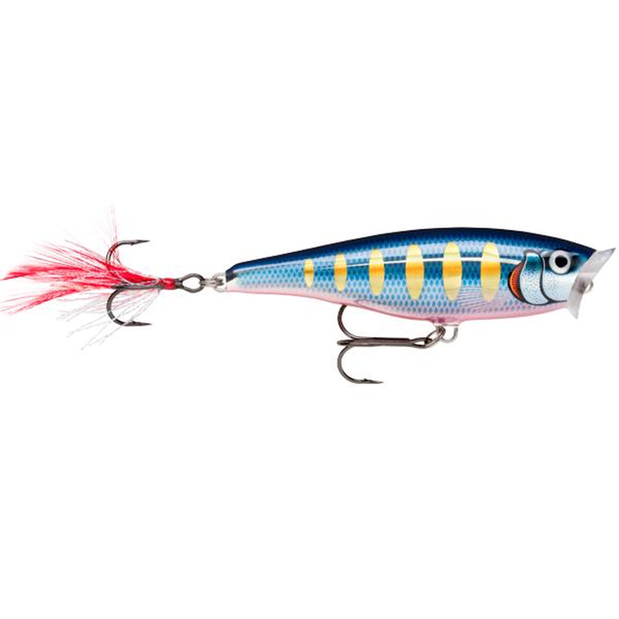 Rapala Skitter Pop 7cm Topwater Hard Body Fishing Lure Striped Hot Blue