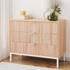 Homfurn 80cm Drawer Unit With 3 Drawers, Wooden Dresser In Natural Wood Color