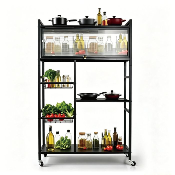 Alston Multi-tier Kitchen Shelf Steel 360 Rolling Appliances Storage Rack Microwave Stand