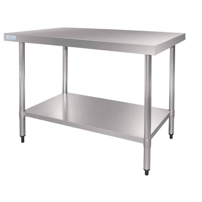 Vogue Stainless Steel Prep Table With Upstand And Undershelf T383 1800x600x900mm