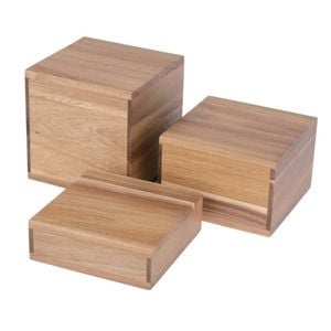 Olympia Acacia Riser Blocks Set Of 3 50/100/150mm Buffet Food Display