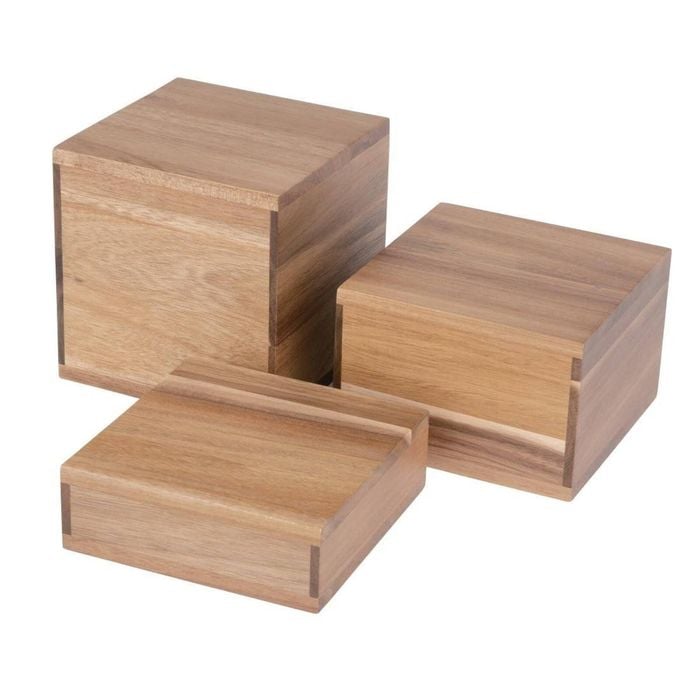Olympia Acacia Riser Blocks Set Of 3 50/100/150mm Buffet Food Display