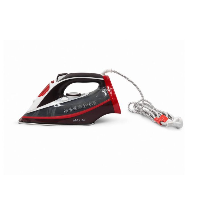 Maxim Deluxe Stainless Steel Steam Iron 2200W Black/White/Red