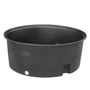 RapidPlas Round Livestock Feed Trough 250 Litre - Black