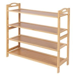 Casa Decor 4-tier Bamboo Shoe Rack Oak