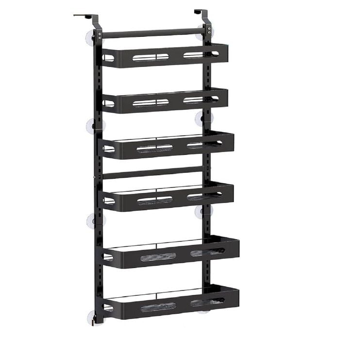 CARLA HOME 6 Tier Over the Door Organizer with Adjustable Metal Pantry Storage Rack and Hanging Baskets for Kitchen and Bathroom