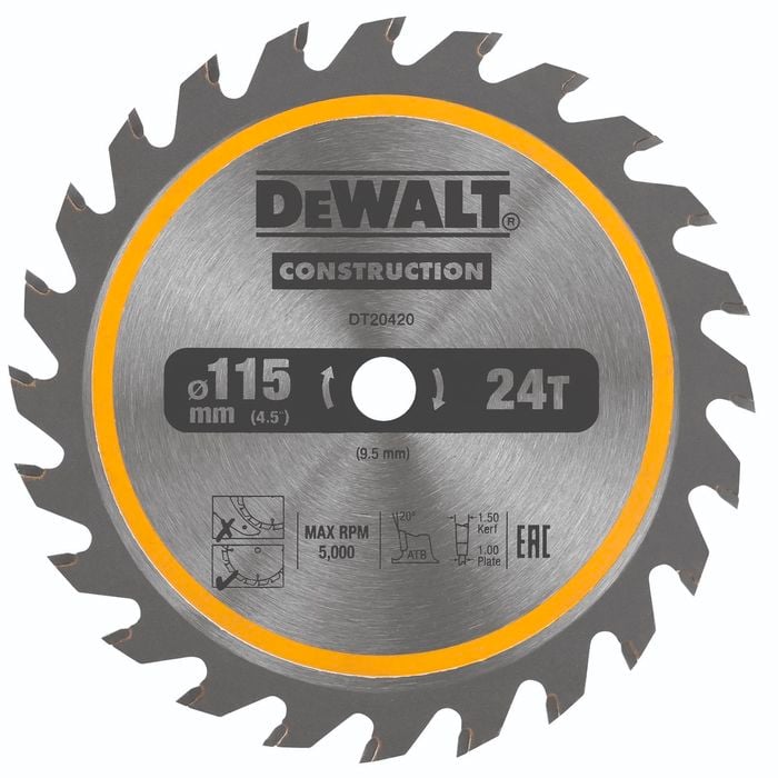 DeWALT Construction 115mm X 24T Circular Saw Blade