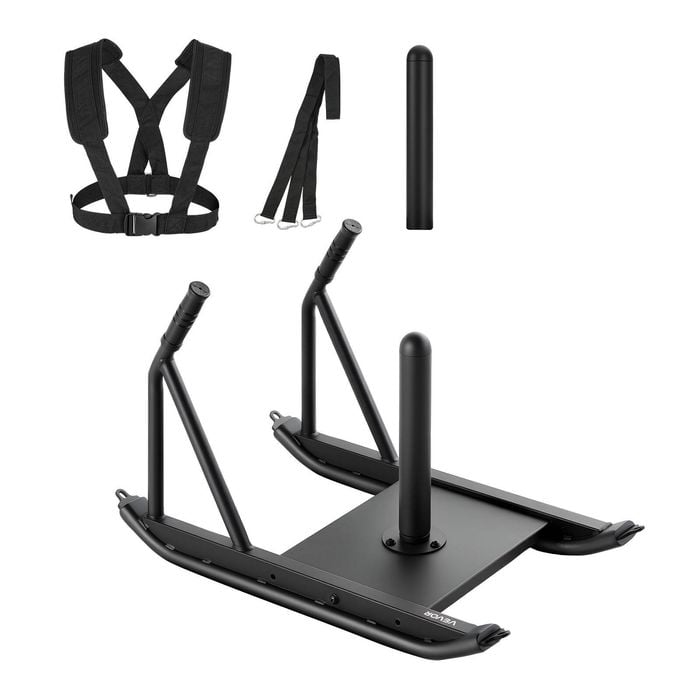 VEVOR Weight Sled Black Steel for Athletic Exercise Speed Improvement with Handle