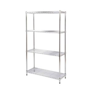 4 Tier Chrome Steel Shelving Rack Storage Organizer Shelf - 1600x900x 300mm in Silver - Silver | 1600 x 900 x 300mm | Chrome
