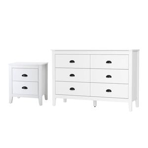 Oikiture 6 Chest of Drawers and Bedside Tables Bedroom Set