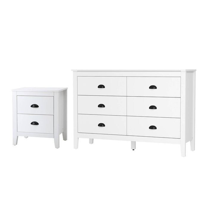Oikiture 6 Chest of Drawers and Bedside Tables Bedroom Set