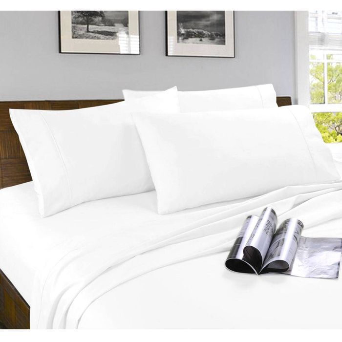 Kingtex Microfibre Sheet Set White Double