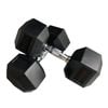 Xin 2 Pack of 30kg Hex Rubber Coat Iron Dumbell Strength Weight Training - Total 60kg