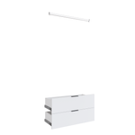 Lugna 2 Drawer 1 Hangrail Insert Kit White – Fits 900 X 380MM Cabinet Shell 