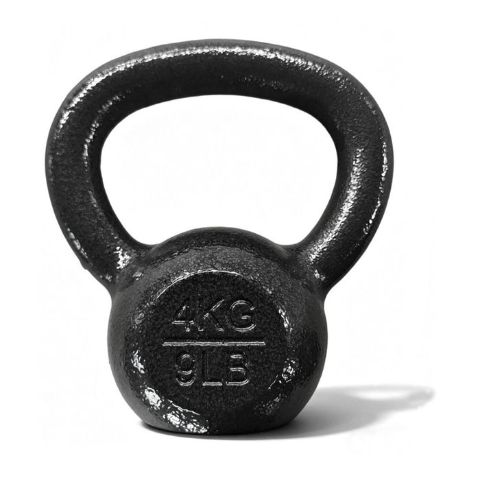Cast Iron Kettlebell 4kg Balanced gym Weight W/ Comfortable Handle