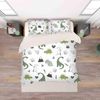 3D Dinosaur Pattern Green Quilt Cover Set Bedding Set Pillowcases 35