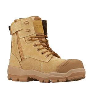 Bata Industrials Wheat Longreach CT Ultra Zip/Lace Composite Toe Safety Boot - Size 9