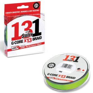 150yd Spool 2lb Sufix 131 G-Core X13 Braided Fishing Line Neon Chartreuse Braid