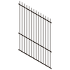 ProtectorAl 0350-1200W x 1800H Satin Black Picket Top Pool Fence Panel Raked 16-30º - Black