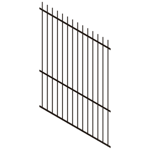 ProtectorAl 0350-1200W x 1800H Satin Black Picket Top Pool Fence Panel Raked 16-30º - Black