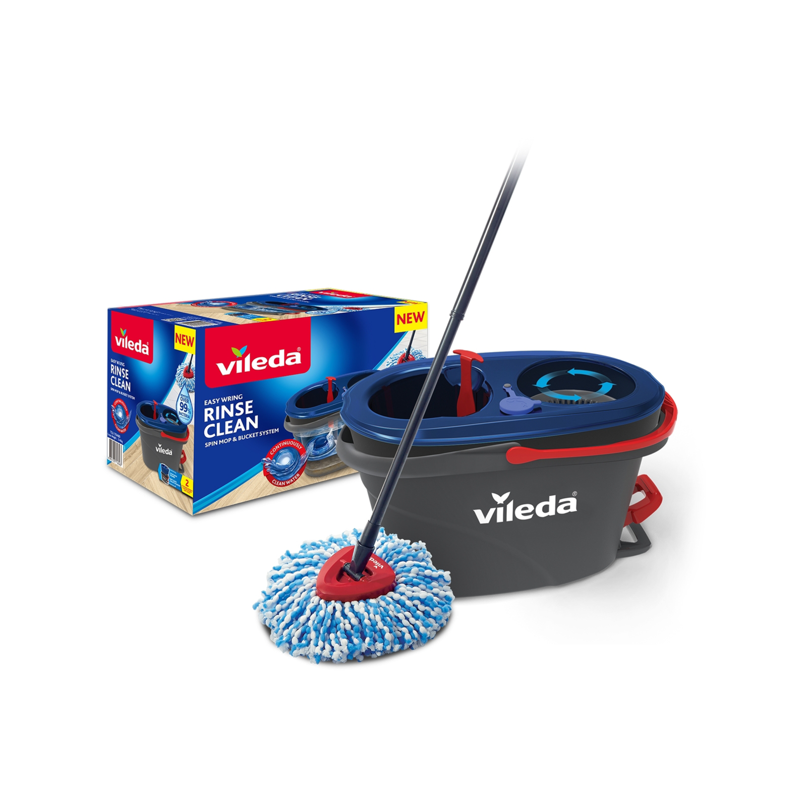 Vileda Rinse Clean Spin Mop Bucket System Bunnings Australia