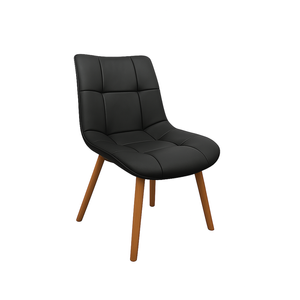 Mali Dining Chair In Faux Leather Black And Black Metal Powdercoated Legs