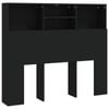 vidaXL Headboard Cabinet Home Organiser Bedroom Wall Bookcase Shelf Black 120 cm