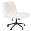 Advwin Armless Office Chair with Wheel White