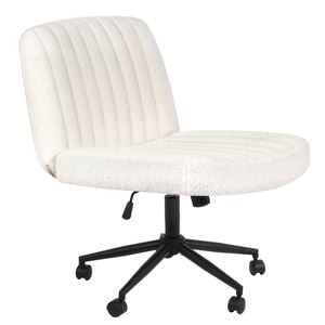 Advwin Armless Office Chair with Wheel White