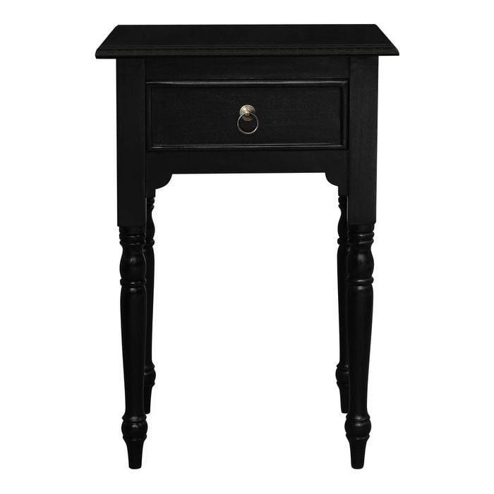 Centrum Furniture Huntely 1-Drawer Turn Leg Side Table - Black