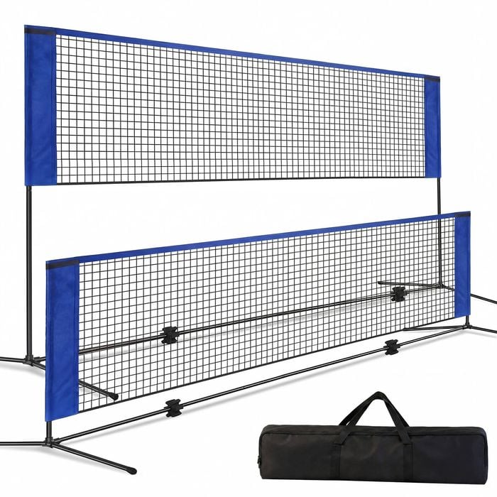 Advwin 4.2m Portable Badminton Net & Pickleball Net - Height Adjustable (91.5cm-155cm) , for Junior Volleyball & Tennis