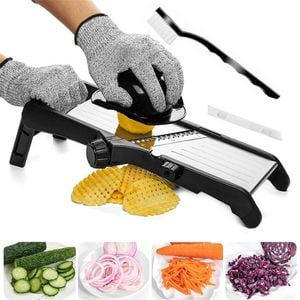 Catzon 5-in-1 Mandoline Slicer with Adjustable Thickness-1034