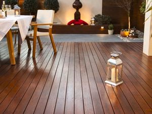 Outdoor area with freshly stained decking