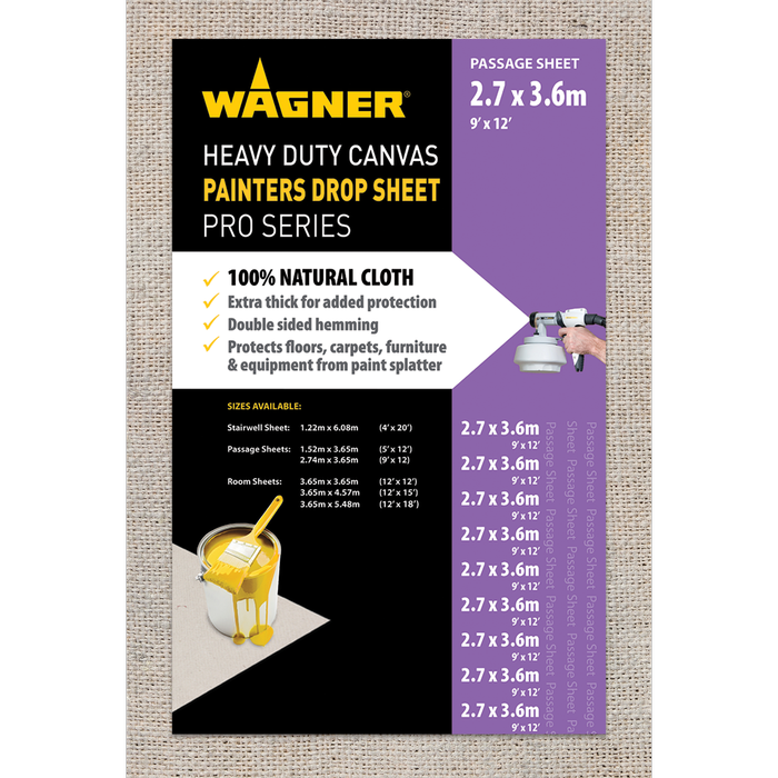 Wagner 3.65 x 2.74m Heavy Duty Canvas Drop Sheet