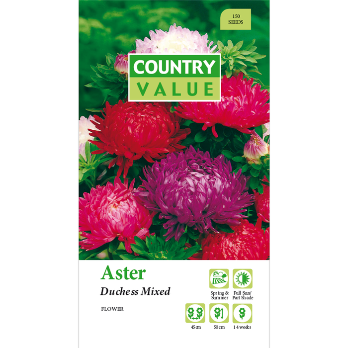 Country Value Aster Duchess Mixed Flower Seeds