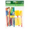 Crafted Assorted Kids Paint Brushes - 25 Pack