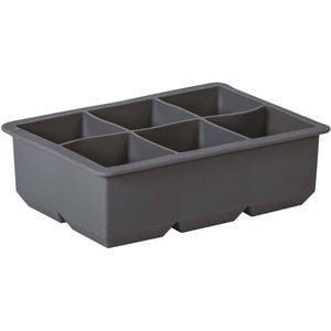 Avanti Silicone 6-Cup King Square Ice Cube Tray Mould Maker Freezer Charcoal