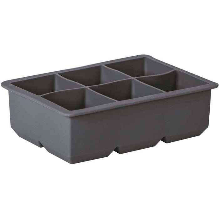 Avanti Silicone 6-Cup King Square Ice Cube Tray Mould Maker Freezer Charcoal