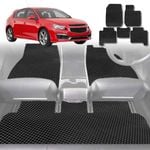 6D Diamond Car Floor Mats for Holden Cruze 2009-2016-Full Set-Black-Outback GT