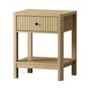 Oikiture Bedside Table 1 Drawer & Shelf Natural