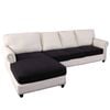 Smarcute L-shaped Sectional Sofa Covers Couch Lounge Cushion Cover (seat Only: 1 Chaise + 3 Seat Cover, Black)