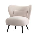 Oikiture Armchair Lounge Chair with Lumbar Pillow Wingback Velvet Beige