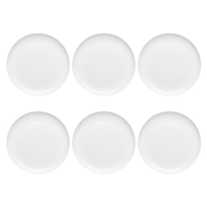 6PK Ecology 15cm Canvas Cake Plate Coupe Sweets Platter Tableware - White