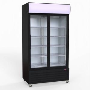 Thermaster 1000l Two Sliding Glass Door Colourbond Upright Drink Fridge Black  - Commercial Drink Fridges (lg-1000sdbp)