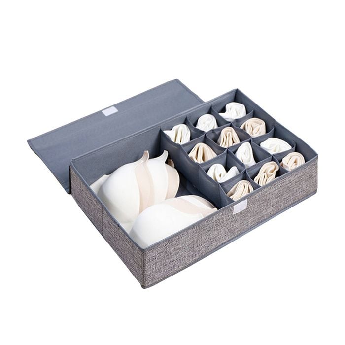 SOGA Grey Flip Top Storage Box