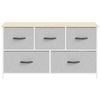 Ufurniture Chest of 5 Drawers Fabric Storage Cabinet Beige
