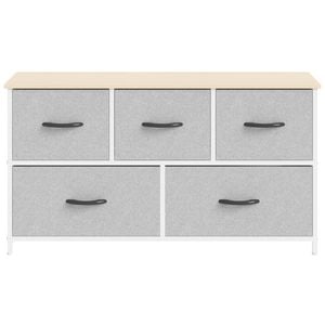Ufurniture Chest of 5 Drawers Fabric Storage Cabinet Beige
